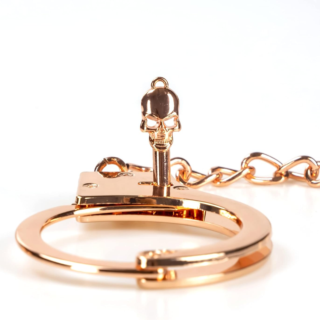 Steel BDSM Handcuffs with Dual Keys – Fantasy Restraint Accessory