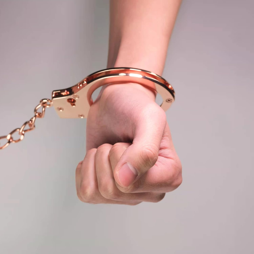 Steel BDSM Handcuffs with Dual Keys – Fantasy Restraint Accessory